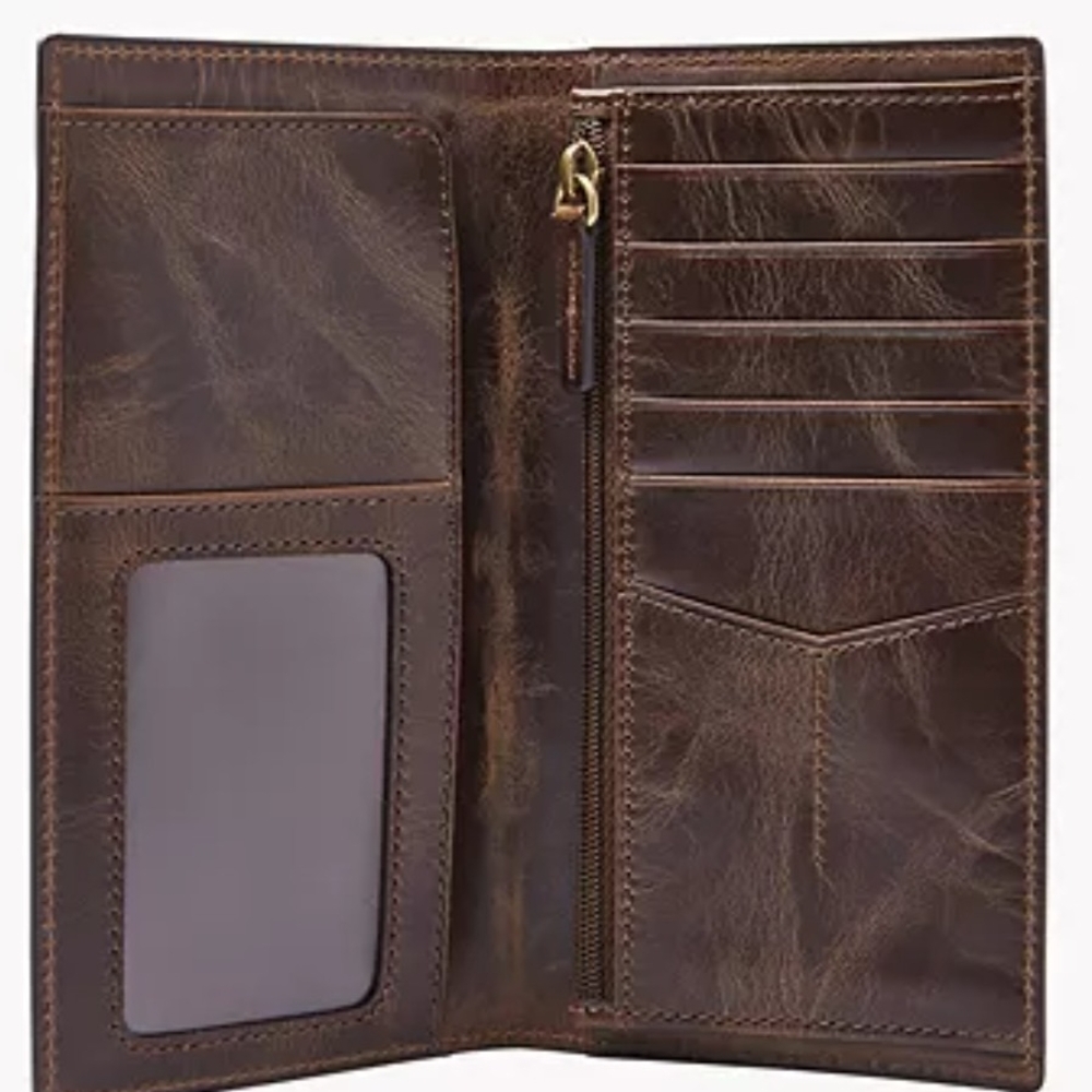 Fossil Brown Leather Key & Card Holder